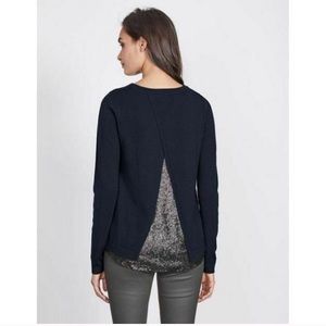Boden Lila Sequin Layered Sweater